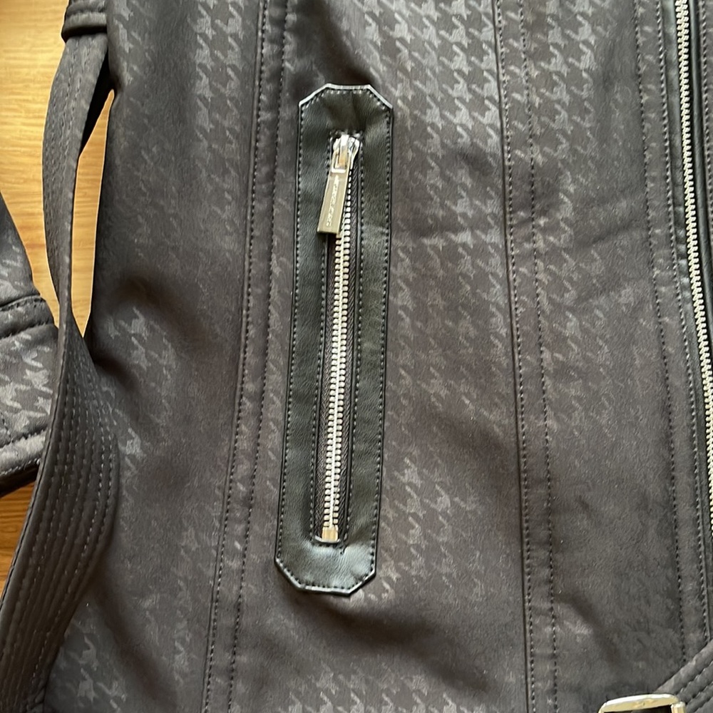 Michael Kors Black Belted Soft Shell Houndstooth … - image 4